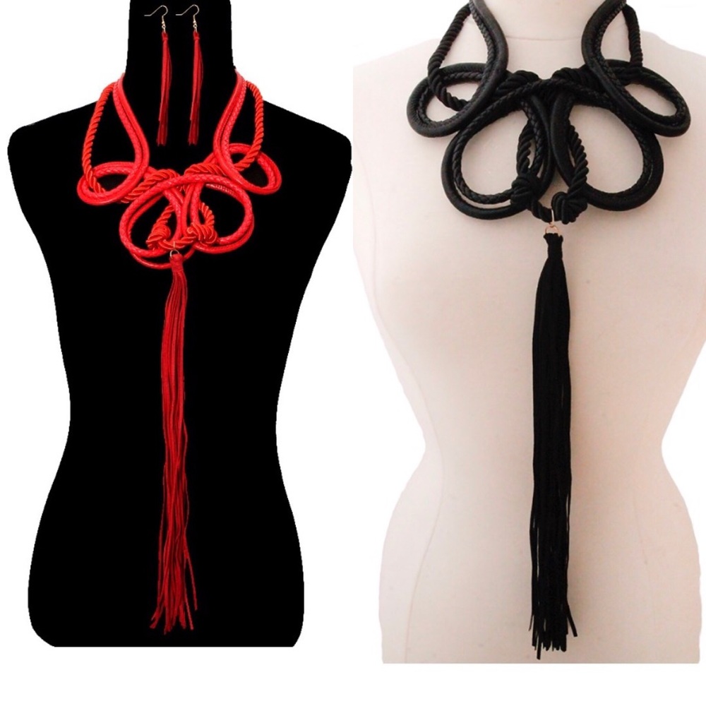 Unique coil leather look necklace - Picture 4 of 6
